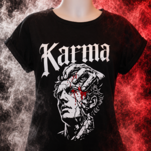 T-shirt Femme Karma Noir – Image 1