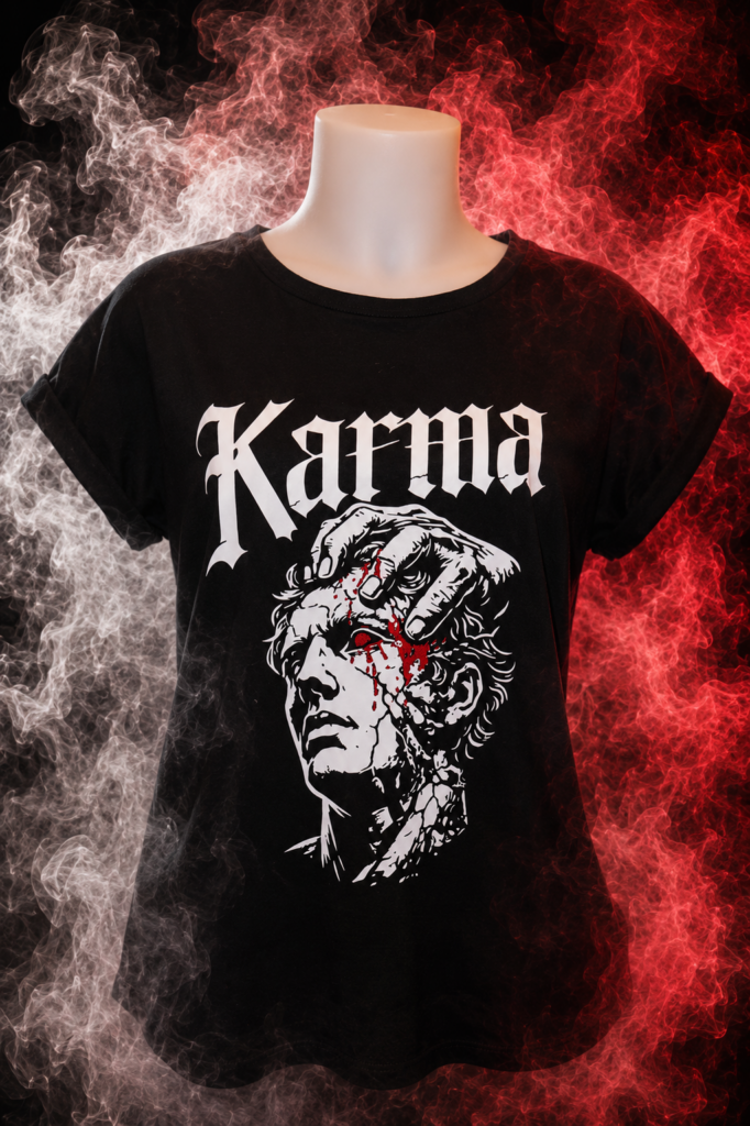 T-shirt Femme Karma Noir