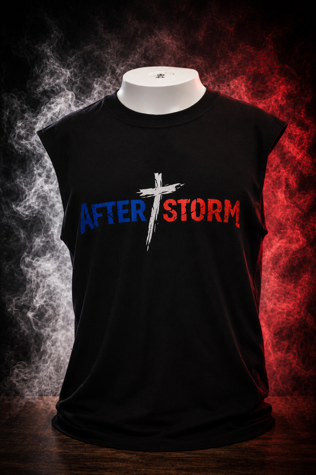 T-shirt Sans Manches Afterstorm Tricolor Noir Homme – Image 1